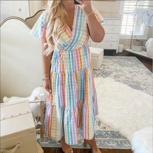 rainbow gingham dress